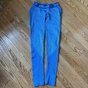 GYMSHARK Women's Elastic Waist Flex Low Rise Leggings MB-S Blue Marl Small